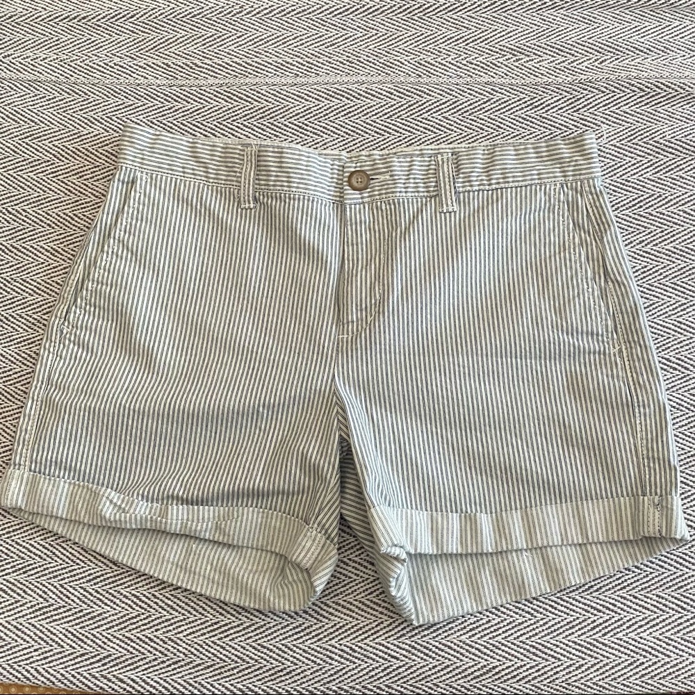 GAP Striped Khaki Girlfriend Shorts